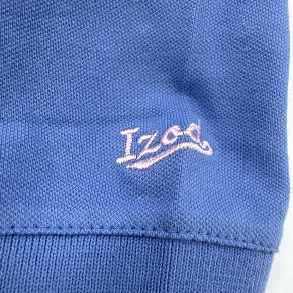 Vintage 90s Izod Polo Shirt Womens Large Blue Stretch 5-Button Preppy NEW - Picture 4 of 10